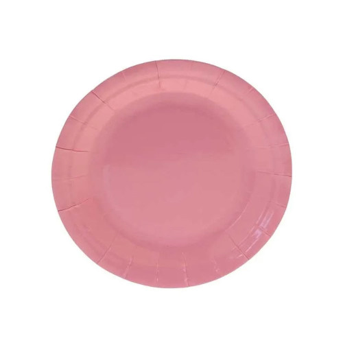 Pale Pink Paper Plates Round - 7 inch (x8) (12/72)