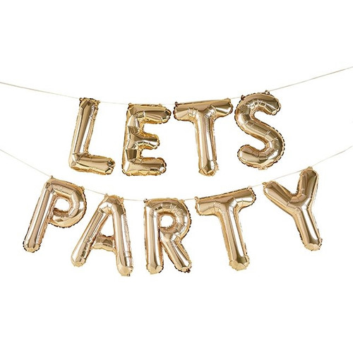 Balloon Lets Party Gold Garland 14Inch