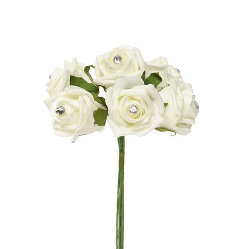 Bunch Rose 6Heads Ivory