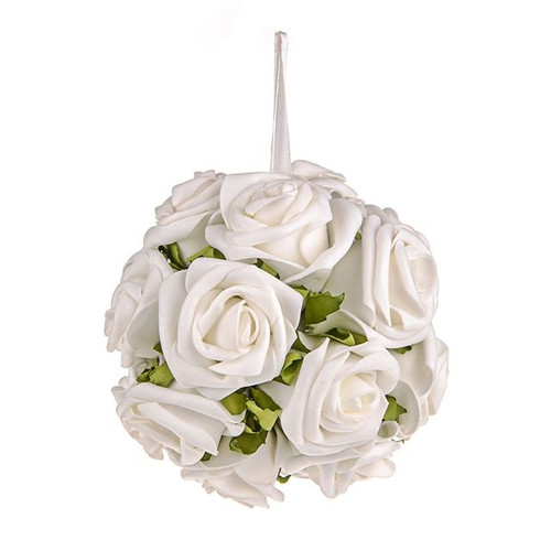 Foam Rose Pomander Hang Whgrn