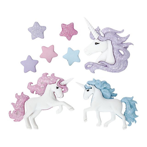 Novelty Buttons Unicorn 3 Pack