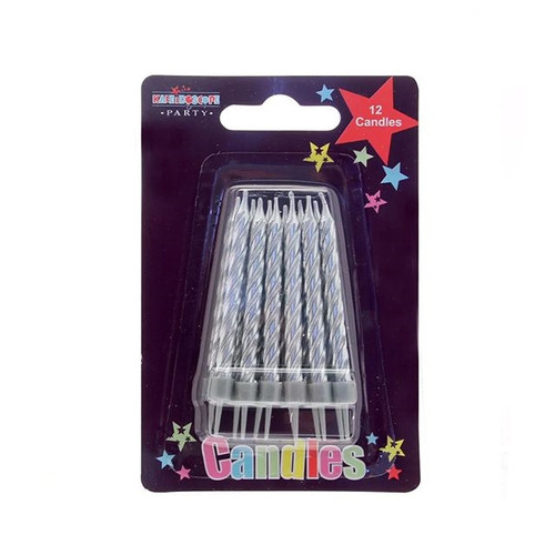 Silver Party candle 12pcs