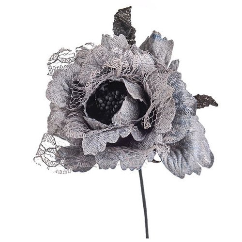 Vintage Crinoline Lace Rose Grey