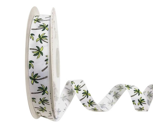Ribbon Grosgrain Palm Tree Print 25M