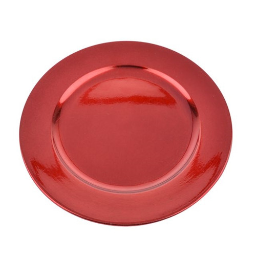 Candle Charger Plate Red
