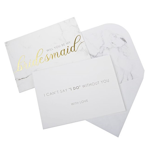 Scripted Marble Bridesmaid Cards