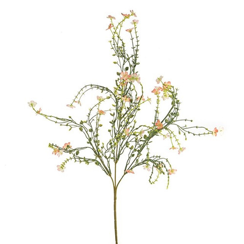 Wild Flower Spray Peach 76Cm