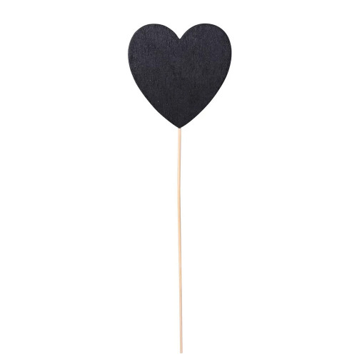 7.7cm Black Bamboo Heart Pick  (10/720)