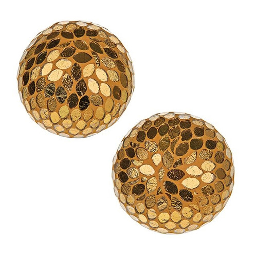 Decorative Mirror Ball Gold Set Of 2