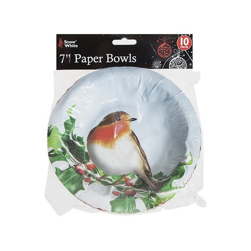 Robin Design 7 Inch Paper Bowls