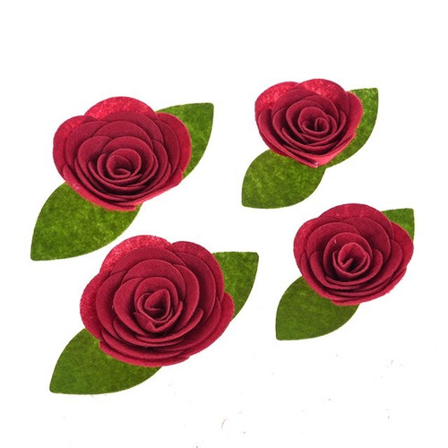 Amora Fabric Rose Piece Set Of 4