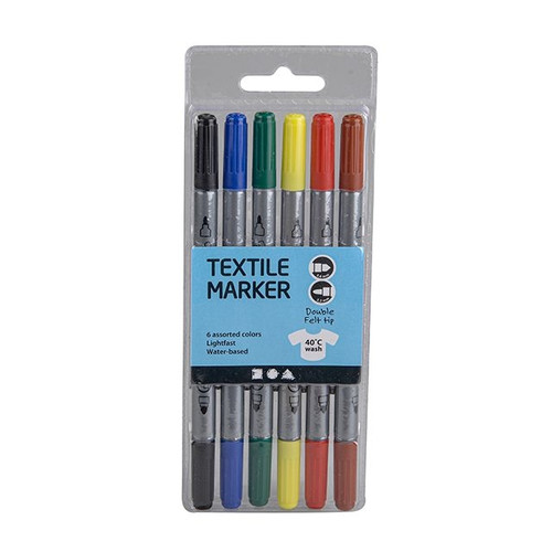 Textile Permanent Fabric Marker Pack Of 6