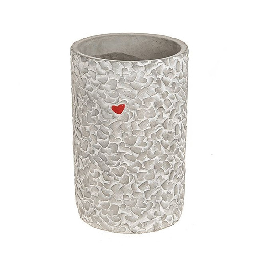 Mini Heart Red Vase Grey 21.5Cm