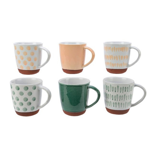 Terracotta Mugs Green Or Peach