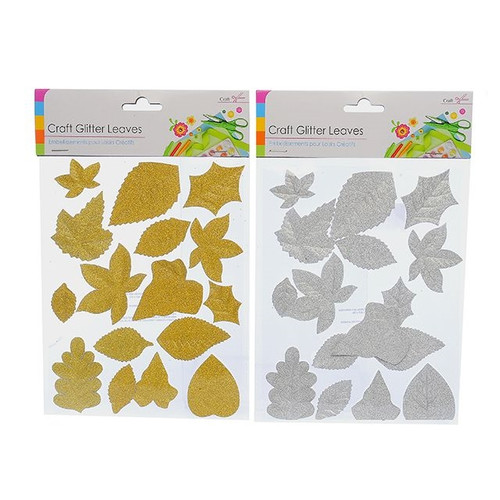 Craft Glitter Leaves 16Pk Assorted