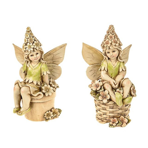 Secret Garden Fairy Sitting On Pot 2 Assorted