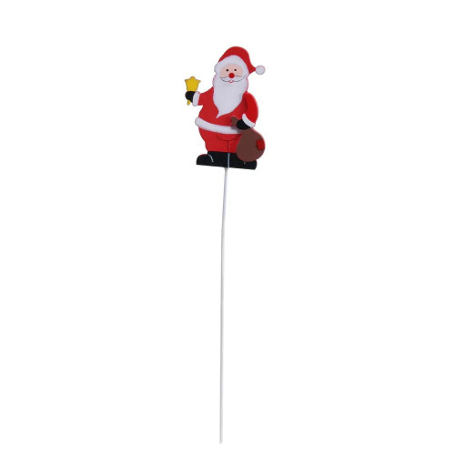 Santa with bell on wooden pick 50cm pk10