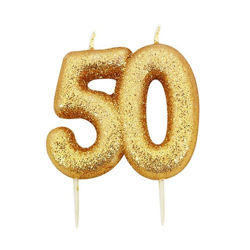 Birthday Candle Gold 50