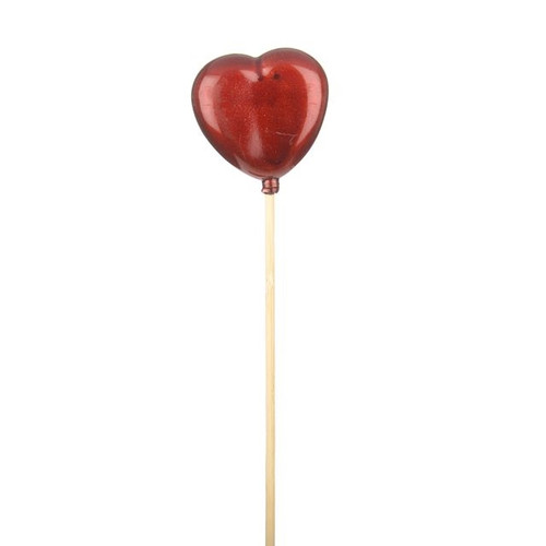 Heart On Stick Dk Red X25