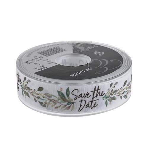 Save The Date Vine Ribbon 25Mm