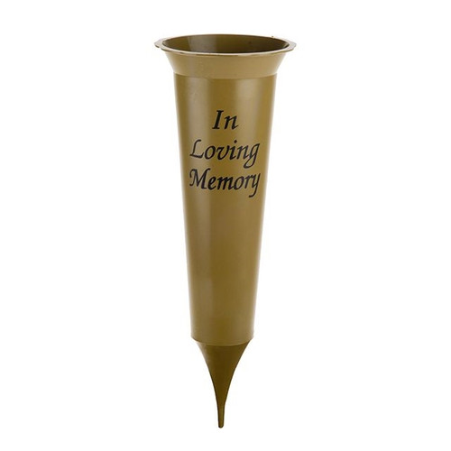 Grave Vase Spike In Loving Memory Gold