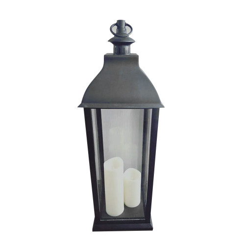 Black Lantern With Led Candle