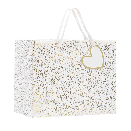 Gold Hearts Medium Gift Bag