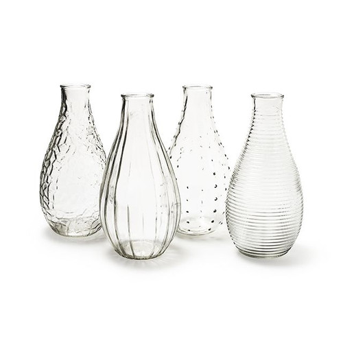 BUD Vase Glass Large 4 Assorted