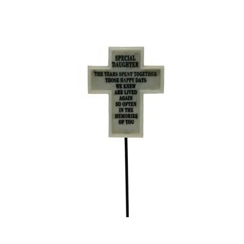 8.3x6.7x1cm  Special Daughter Memorial Cross Pick (36/288)