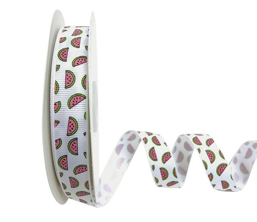 Ribbon Grosgrain Watermelon Print 25M