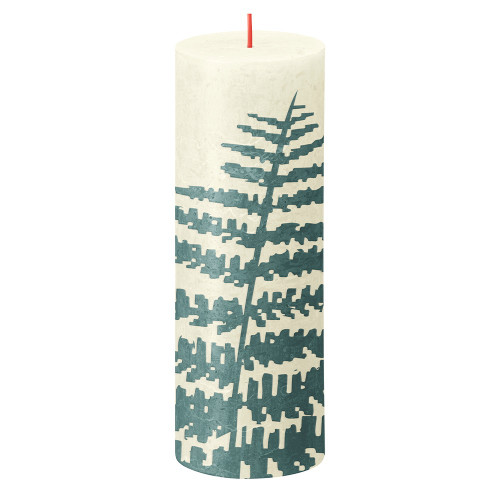 Bolsius Rustic Silhouette Candle 190 x 68 - Soft Pearl Fern