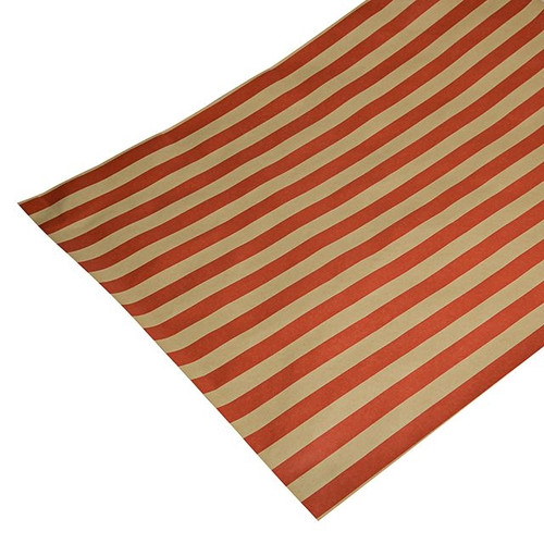 Printed Kraft Paper Stripe Red