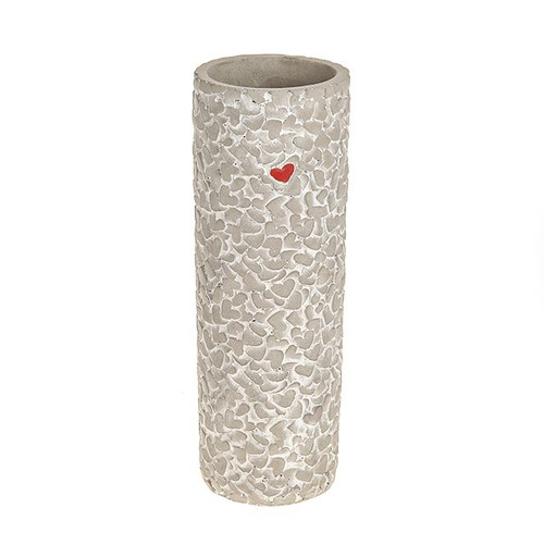 Mini Heart Red Vase Grey 29Cm