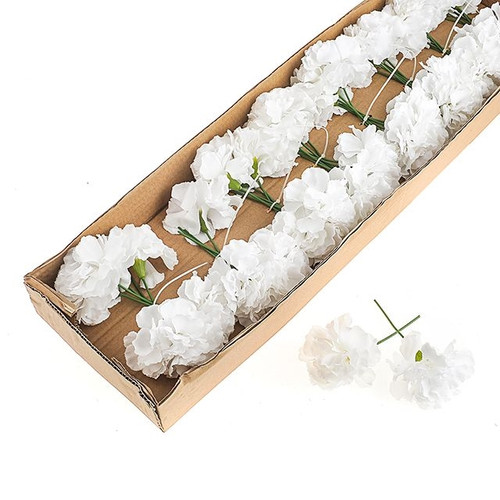 Wired Carnation White 48 Box