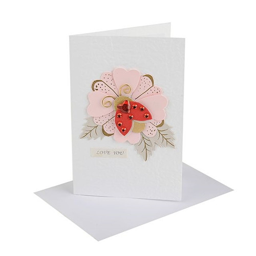 Florist Handmade Card Love Bug With Envelope