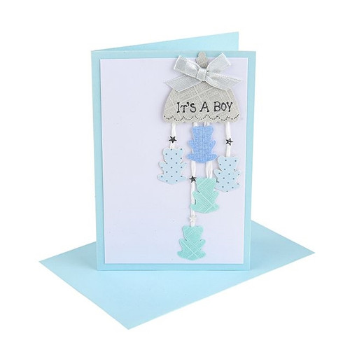 Florist Handmade Card Its A Boy With Envelope