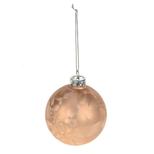 Pearl Taupe Glass Bauble 8cm