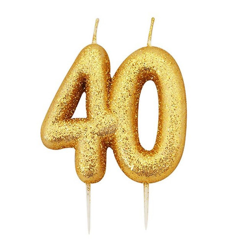 Birthday Candle Gold 40