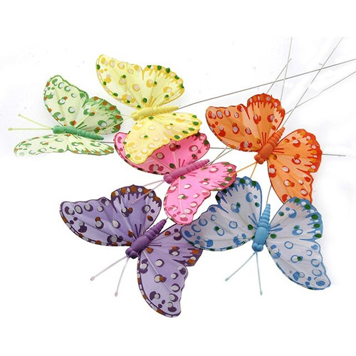 Butterflies Feather Multi X12