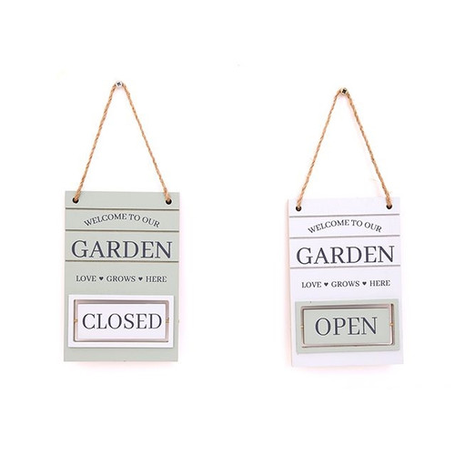 Potting Shed Open Closed Plaque 2 Assorted