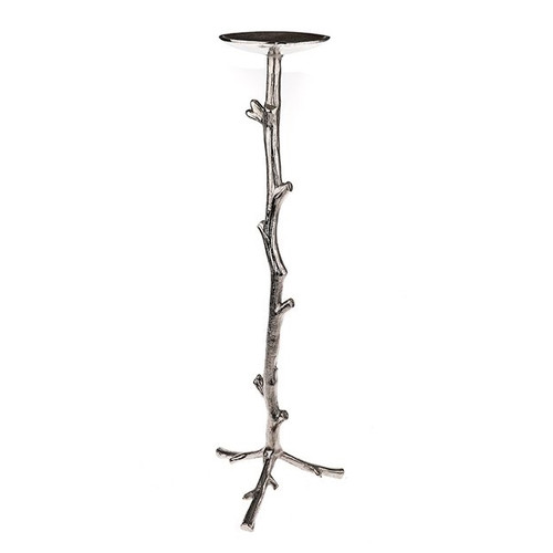 Mercury Twig Pillar Candle Holder Silver Xlrg