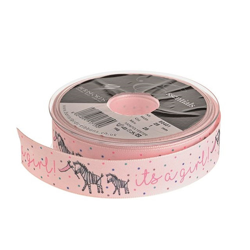 ITS A Girl Ribbon Pale Pink