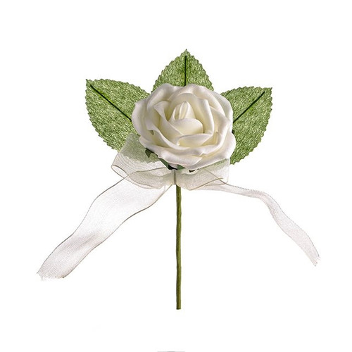 Corsage Single Rose Ivory