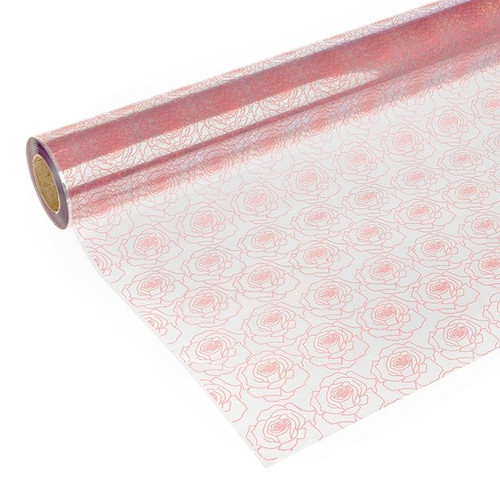 Cellophane Print Soft Rose Pink 80cm 100m