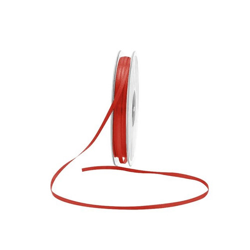 Double Satin Ribbon 3Mm Bright Red