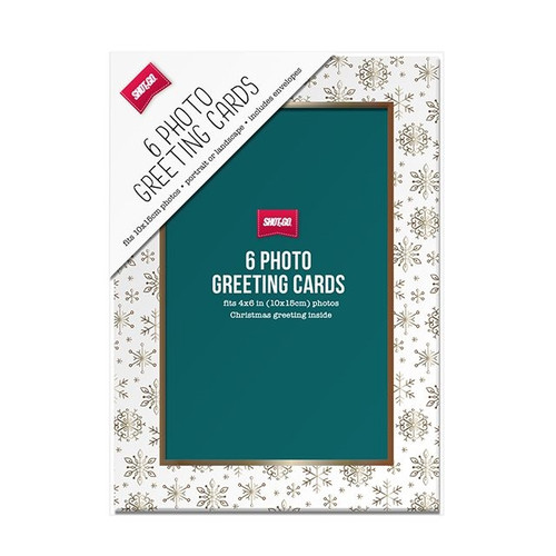 Photo Greeting Card Snowflake 6 Pack Prs