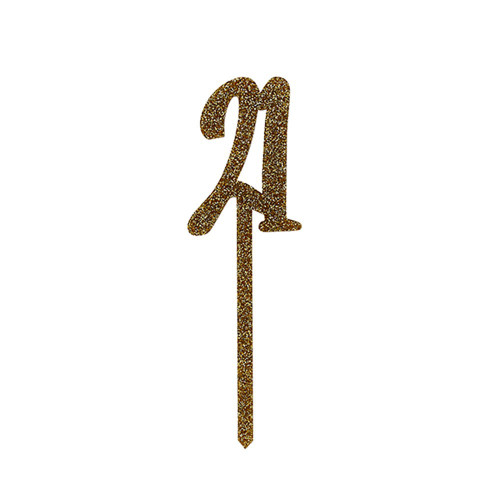 Gold 21 Cake Topper