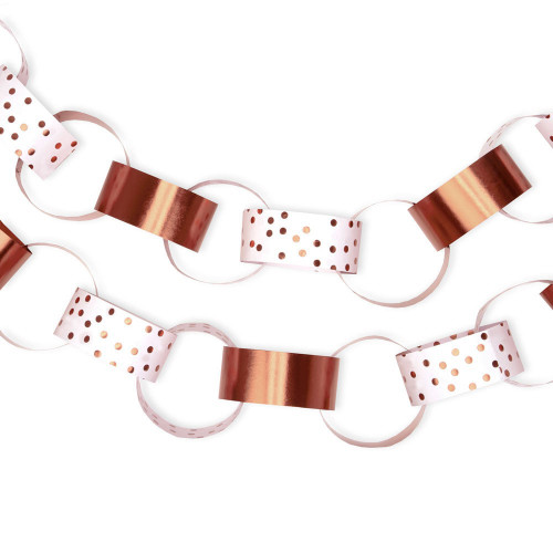 Paper Chains Rose Gold White Dots