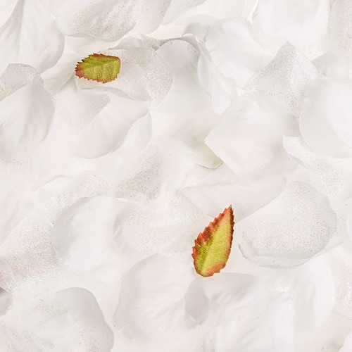 Glittered Rose Petals White