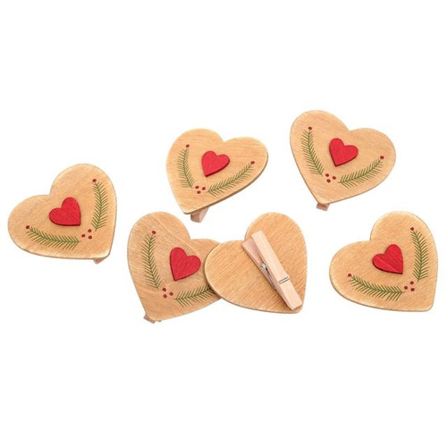 NAT Wooden Heart Clip 16Cm